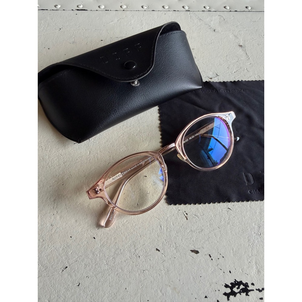 DIFF Eyewear Banks‎ Blue Light Glasses Pink Clear Women's One Size Excellent